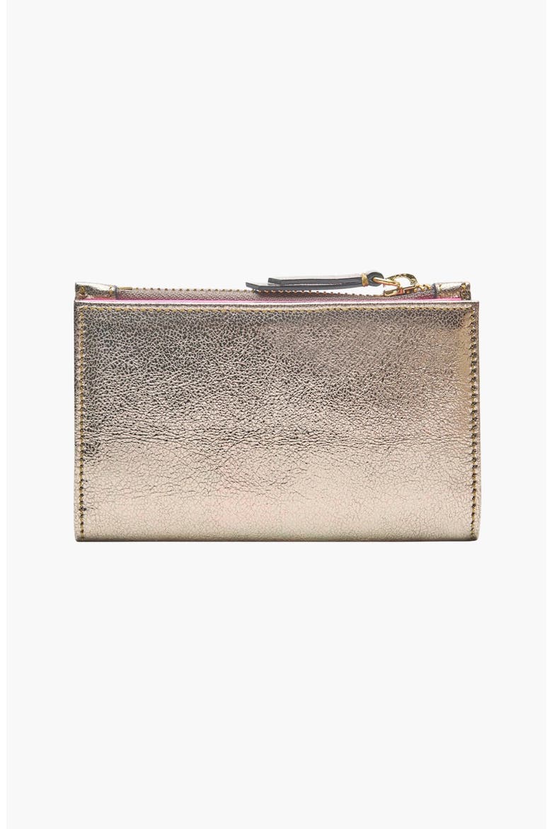 Jen Slim Card Case With Zip Coin Pocket, Alternate, color, Gold