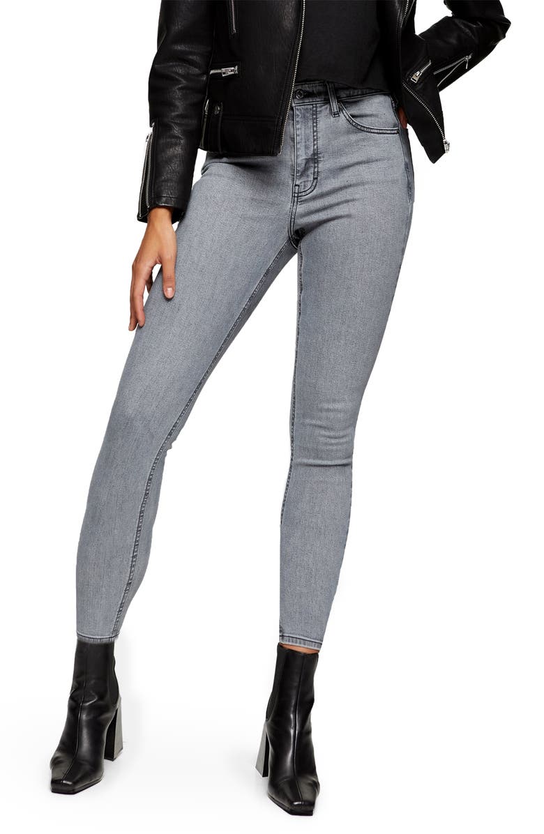 Topshop New Grey Jamie High Waist Crop Skinny Jeans, Main, color,