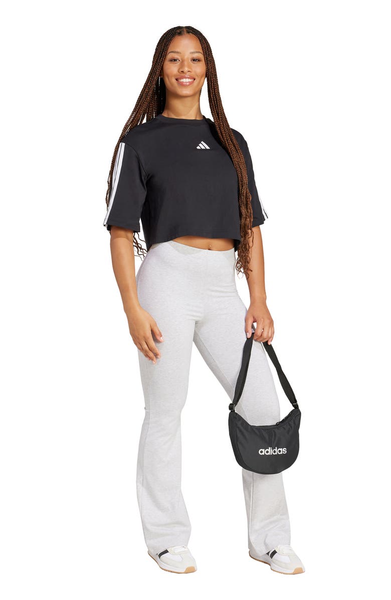 adidas 3-Stripes Cropped Cotton T-Shirt, Alternate, color,