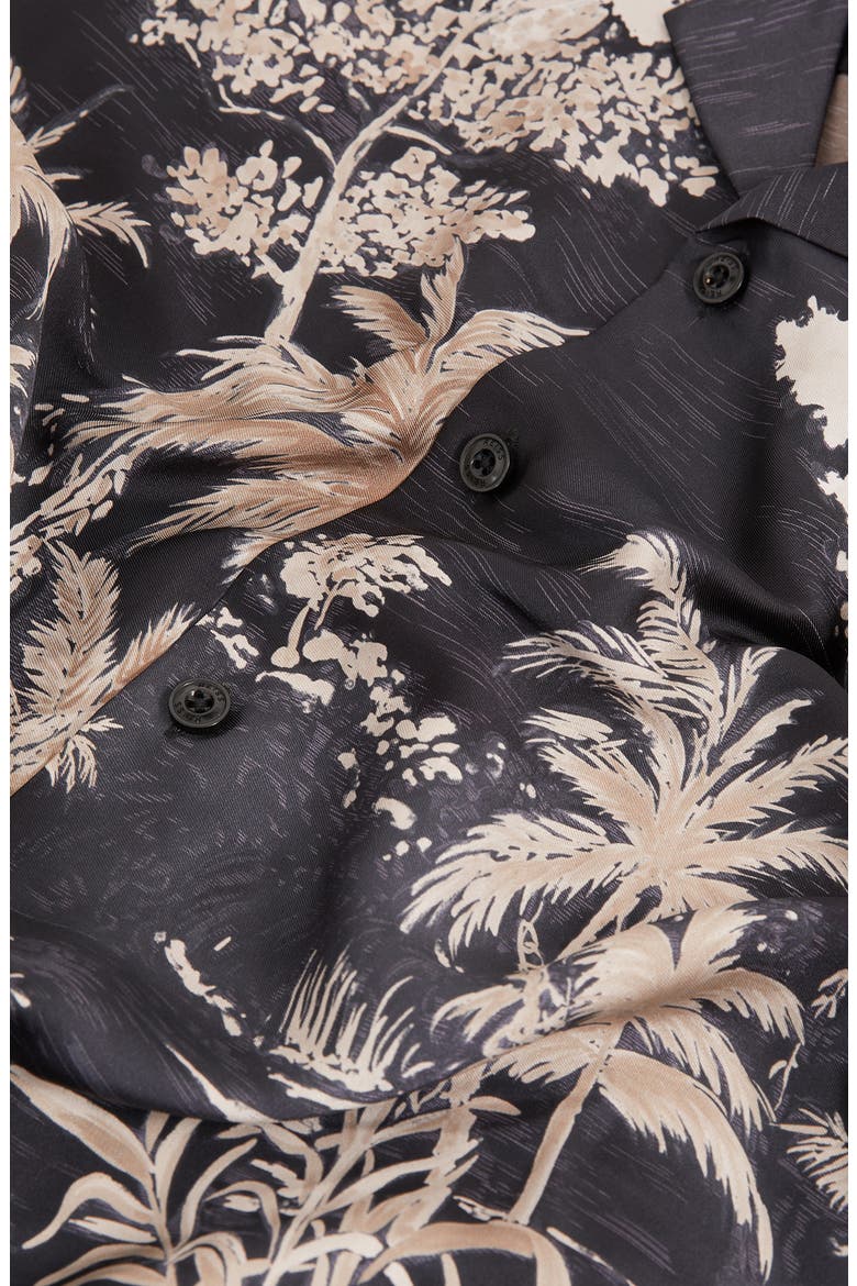 Yoshi Tropical Camp Shirt, Alternate, color, BLACK