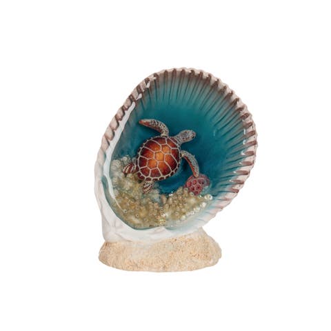 Sea Turtle In Seashell Figurine