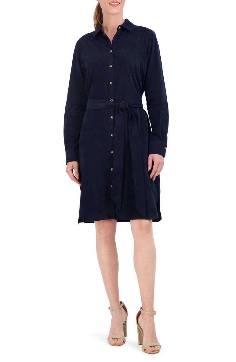 Foxcroft Rocca Long Sleeve Corduroy Shirtdress, Main, color, 