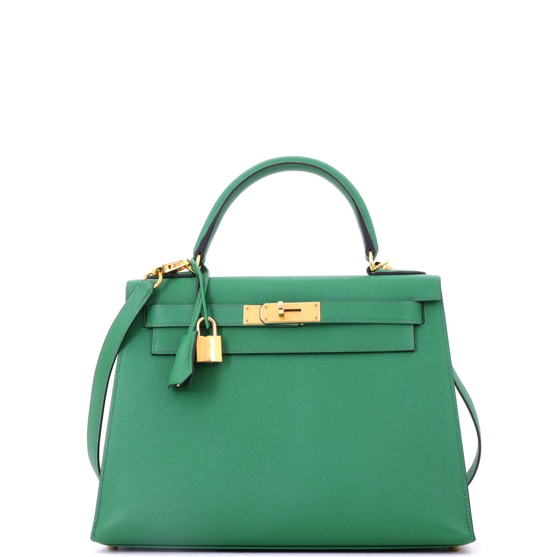 Pre-Owned Hermes Kelly Handbag Green Epsom with Gold Hardware 28, Main, color, Cactus