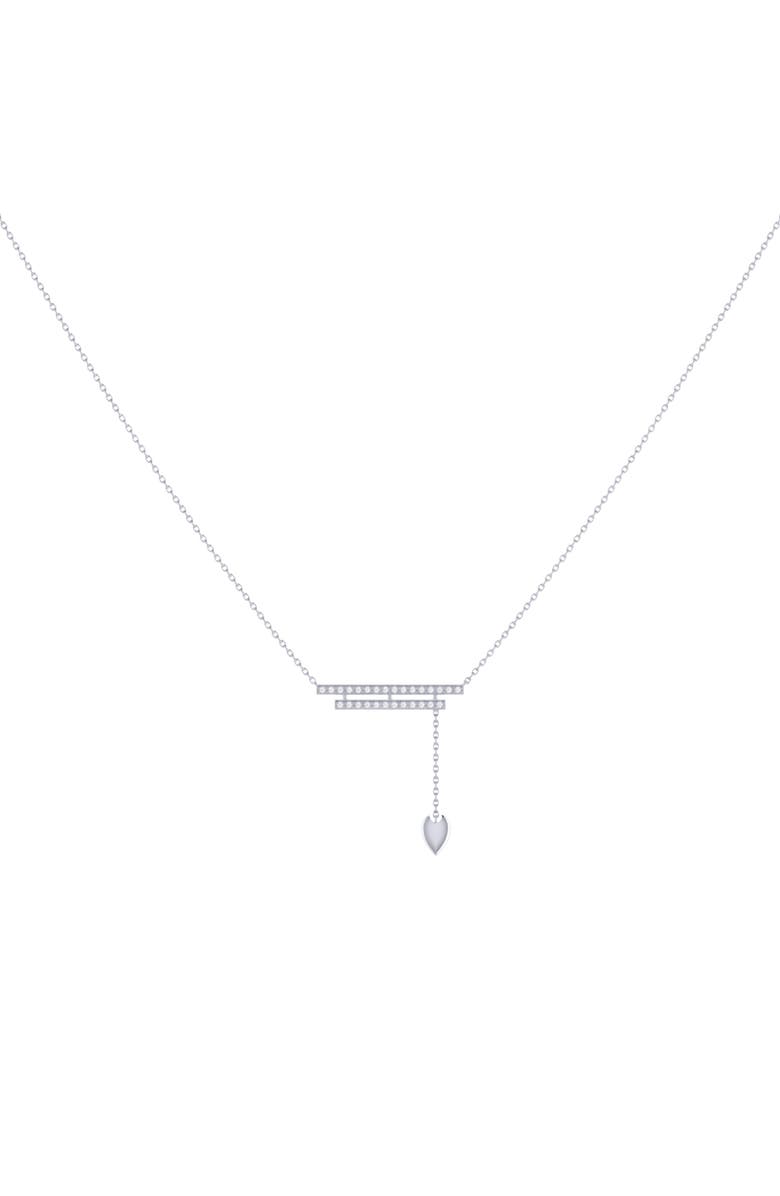 LuvMyJewelry Wrecking Ball Double Bar Silver Diamond Necklace, Alternate, color, 