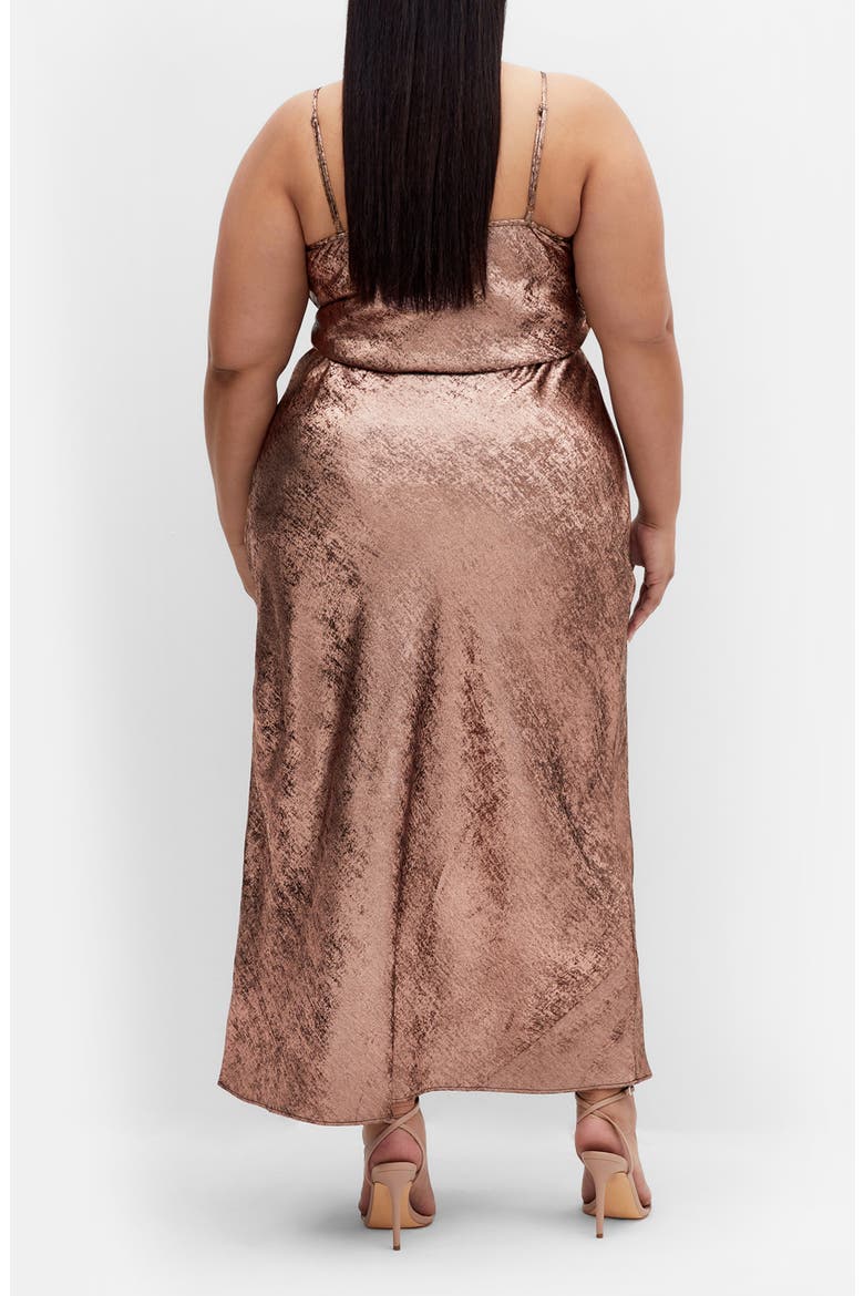 Mariam Metallic Midi Dress, Alternate, color, GOLD