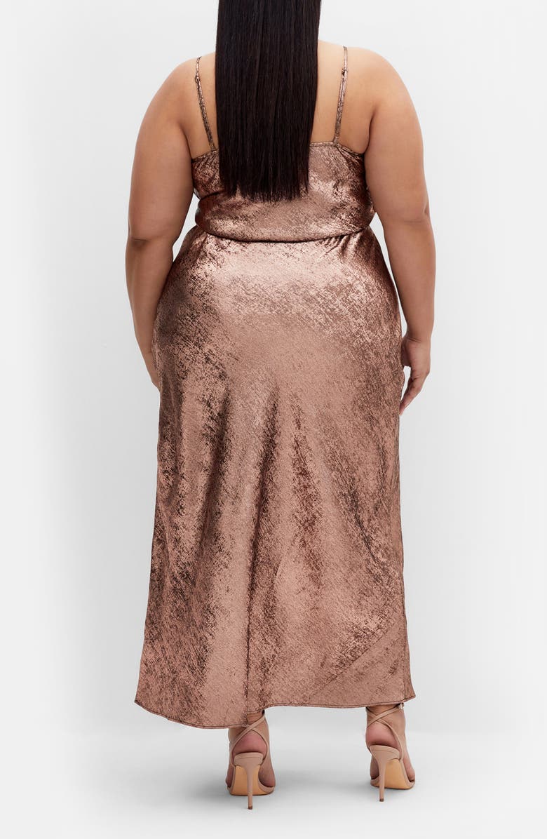City Chic Mariam Metallic Midi Dress, Alternate, color, Gold