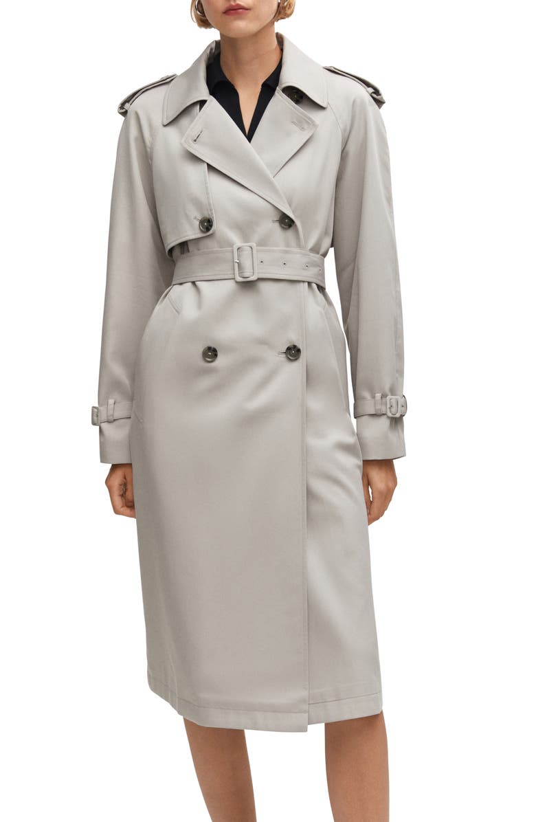 MANGO Belted Water Repellent Trench Coat, Main, color, 
