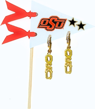Color Shout Oklahoma State University Pennant Pair Earring Set