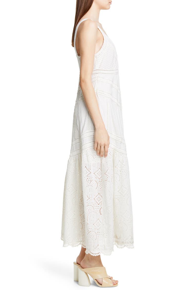 Agatha Eyelet Hem Dress, Alternate, color, MILK
