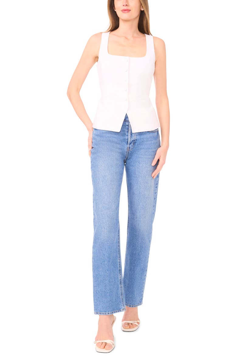 The Amayah Linen Blend Vest, Alternate, color, BRIGHT WHITE