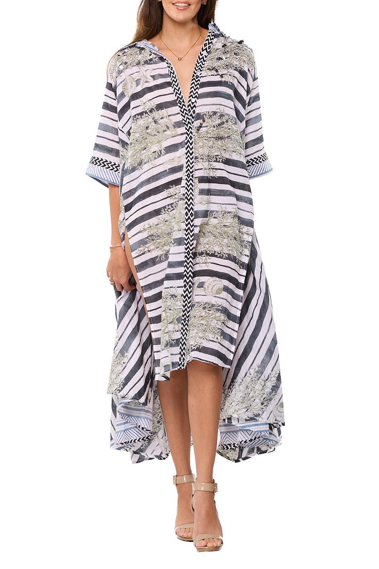 Shell High-Low Shirtdress, Main, color, WHITE
