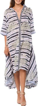 RANEES Shell High-Low Shirtdress