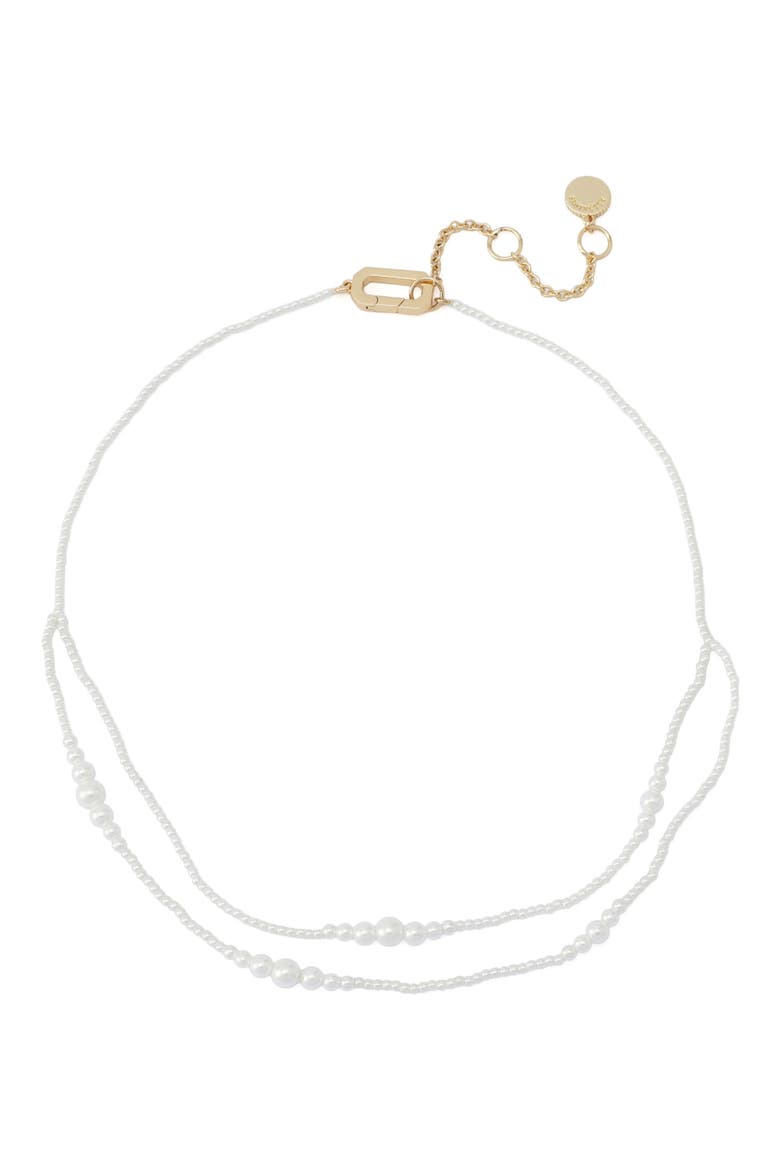 Faux Pearl Layered Necklace, Alternate, color, GOLD/ PEARL