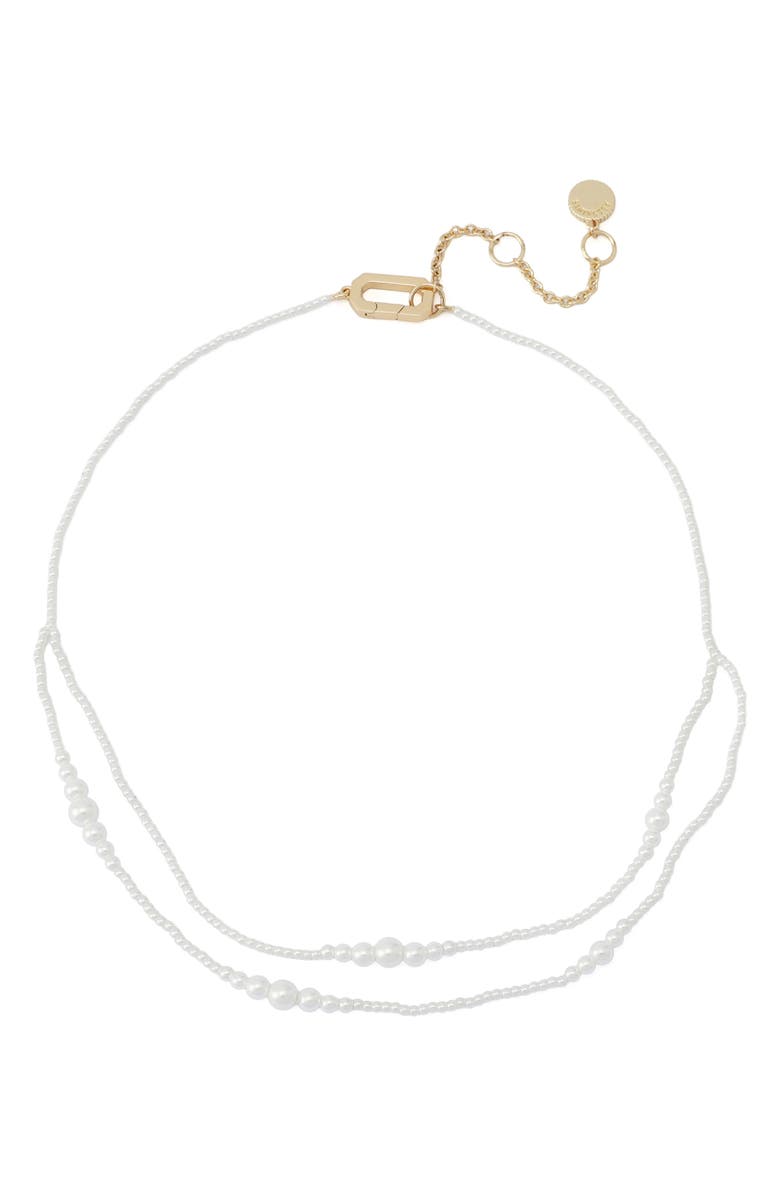 AllSaints Faux Pearl Layered Necklace, Alternate, color, Gold/ Pearl