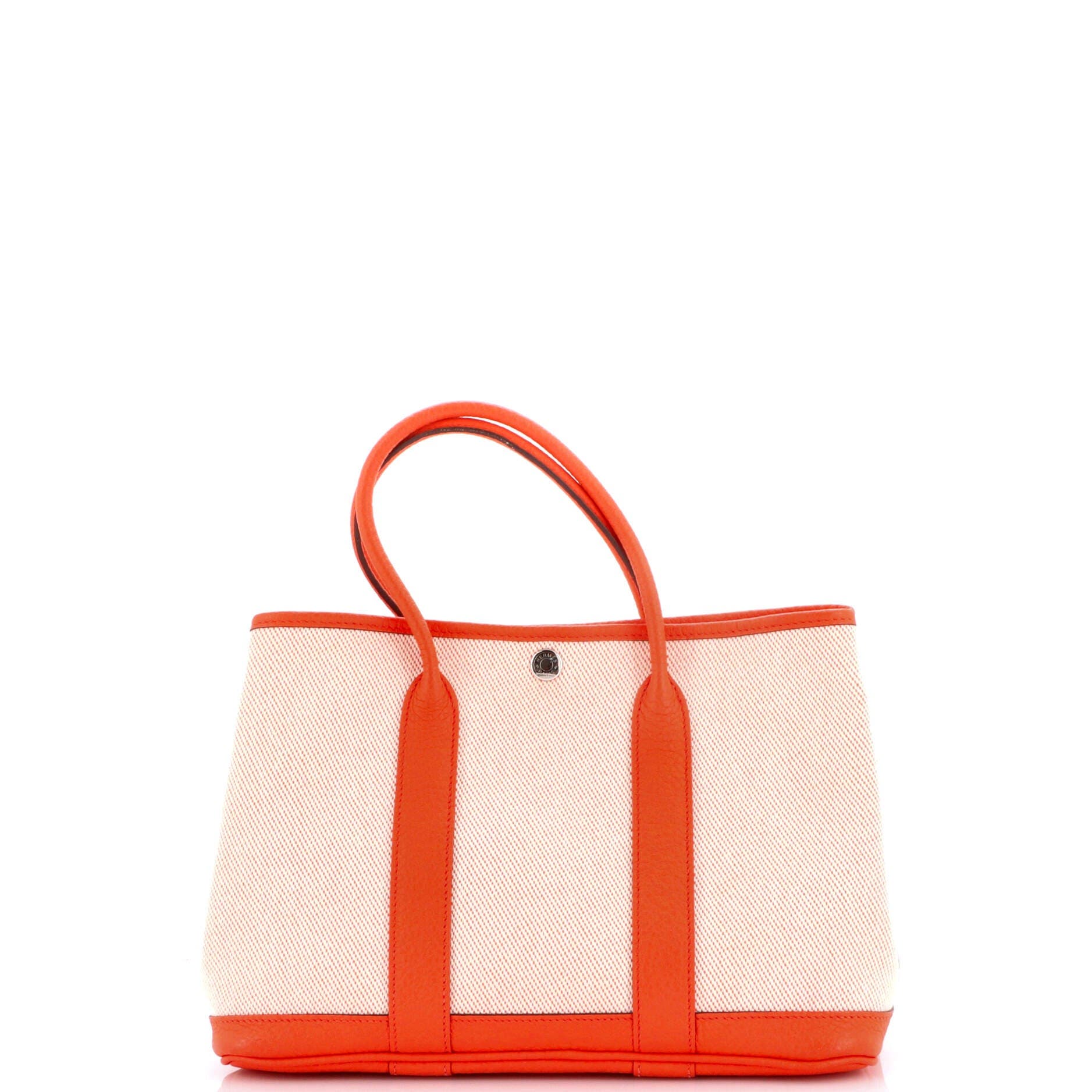 Pre-Owned Hermes Garden Party Tote Toile and Leather 30, Alternate, color, Orange Poppy