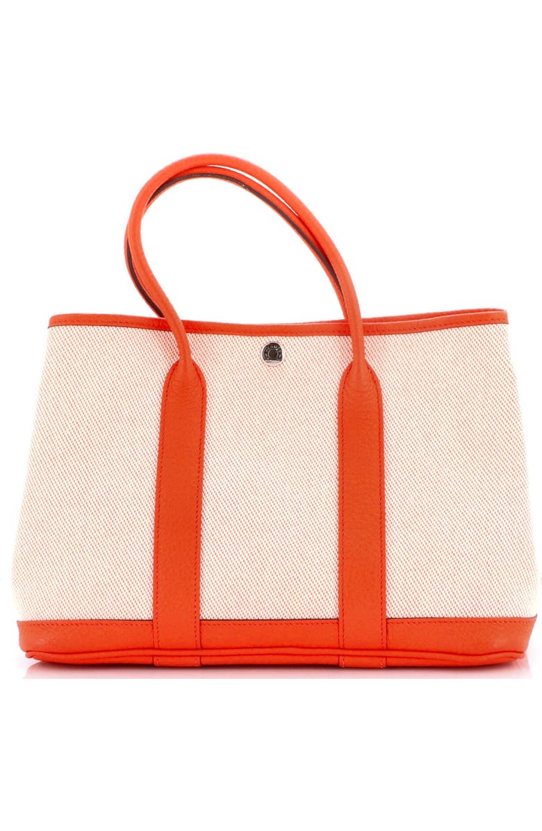 Pre-Owned Hermes Garden Party Tote Toile and Leather 30, Alternate, color, Orange Poppy