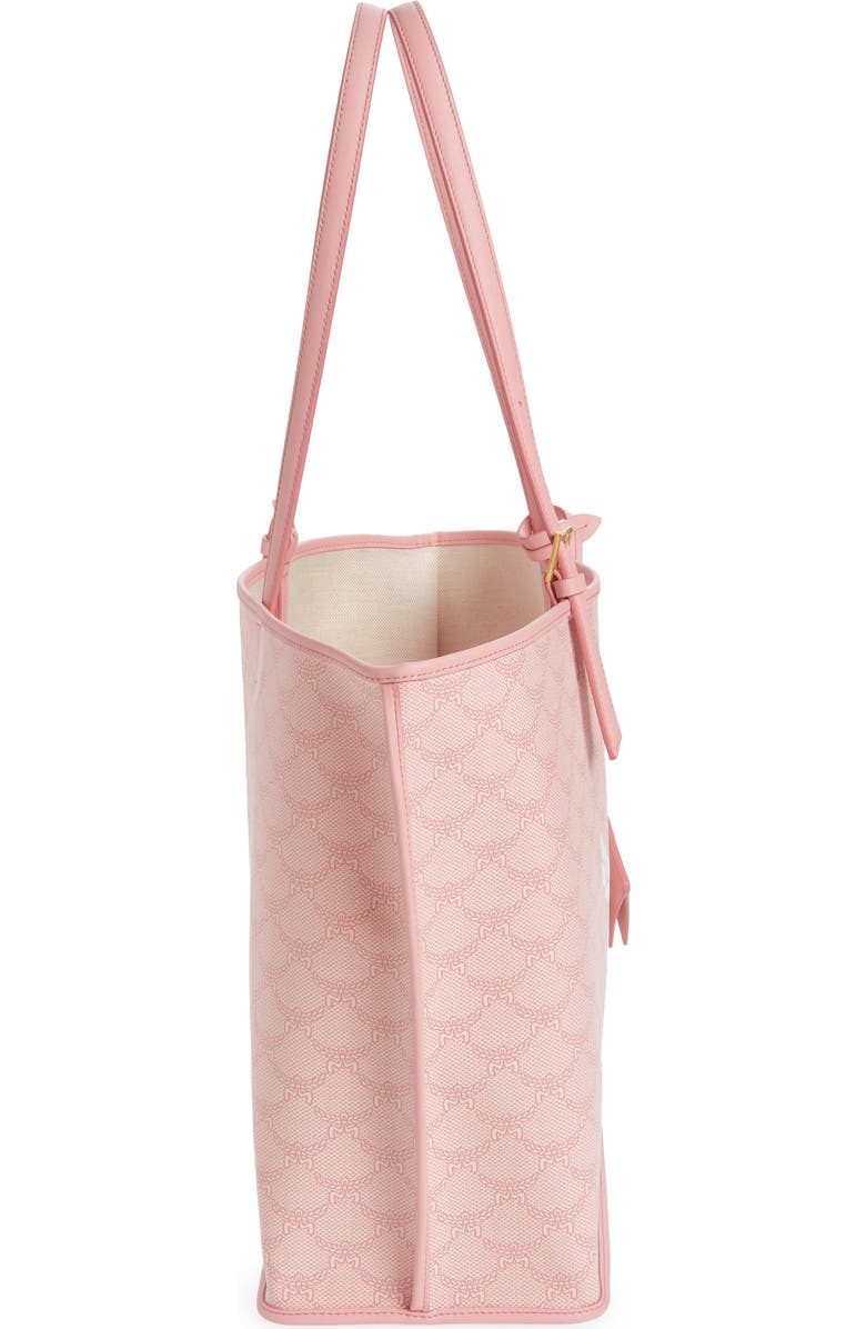 MCM Himmel Lauretos Coated Canvas Shopper Bag, Alternate, color, Silver Pink