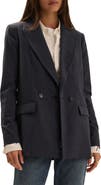 Favorite Daughter Suits You Pinstriped Double Breasted Blazer