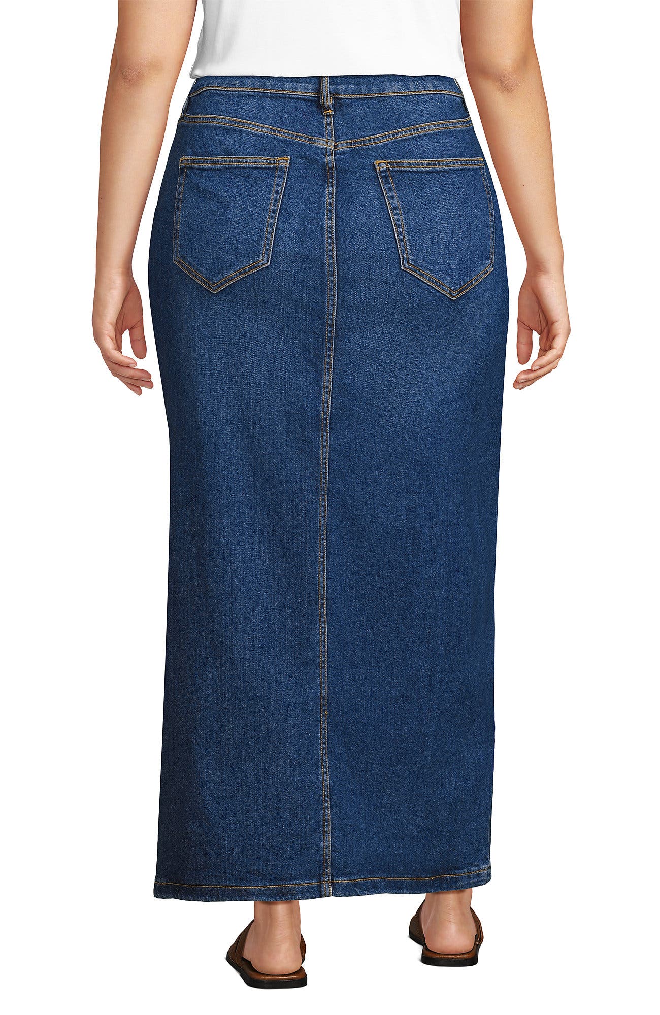 Plus Size Soft Denim Maxi Skirt - image 4