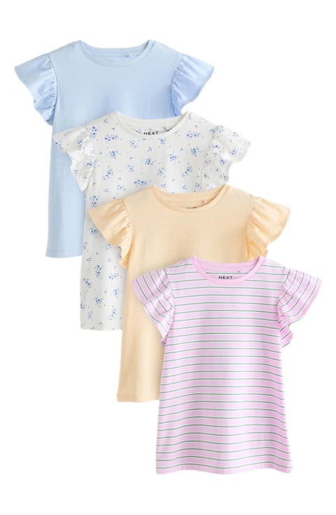 Kids' Floral Assorted 4-Pack Cotton Graphic T-Shirts (Little Kid)