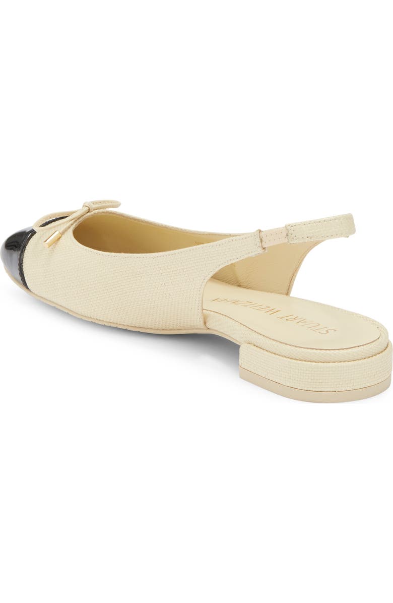 Stuart Weitzman Sleek Bow Slingback Flat, Alternate, color, Natural/ Black