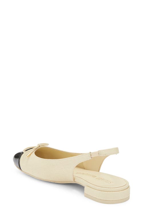 Stuart Weitzman Sleek Bow Slingback Flat In Black