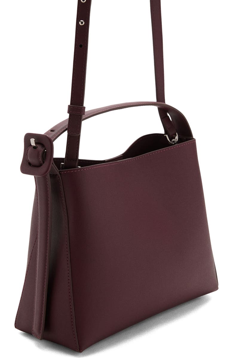 MANGO Faux Leather Crossbody Bag, Alternate, color, Burgundy