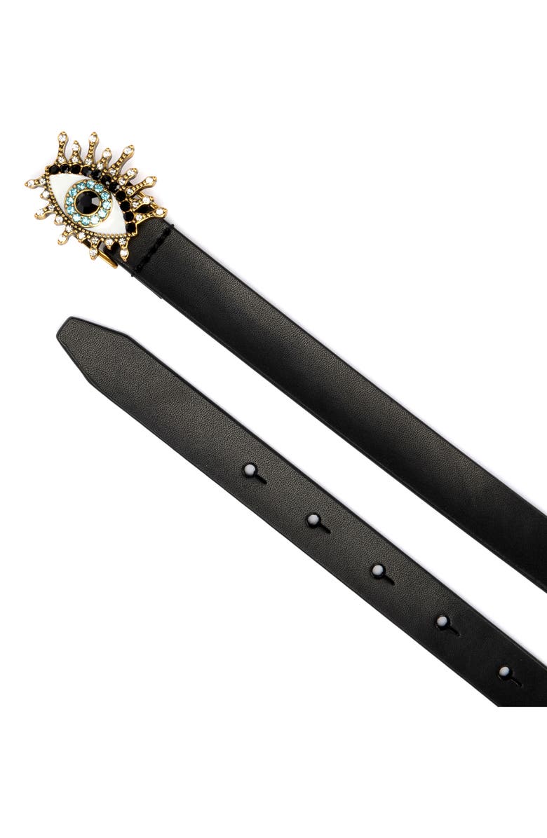 Kurt Geiger London Evil Eye Leather Belt, Alternate, color, 