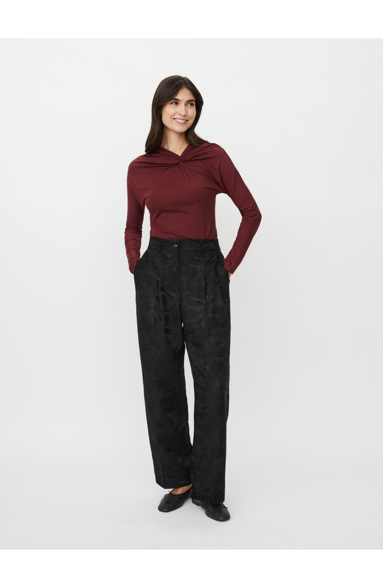 Masai Copenhagen Maperli Jacquard Textured Pants, Alternate, color, Black