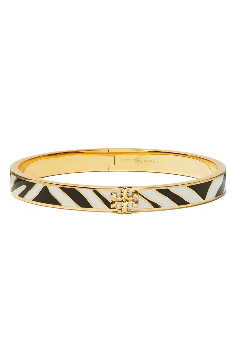 Tory Burch Kira Chevron Stripe Enamel Hinge Bracelet, Main, color, 