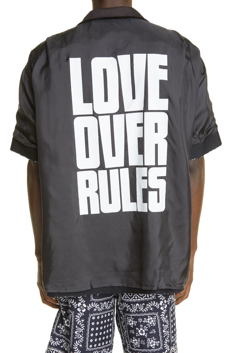 Sacai Hank Willis Thomas Archive Patchwork Short Sleeve Button-Up Shirt, Alternate, color, 