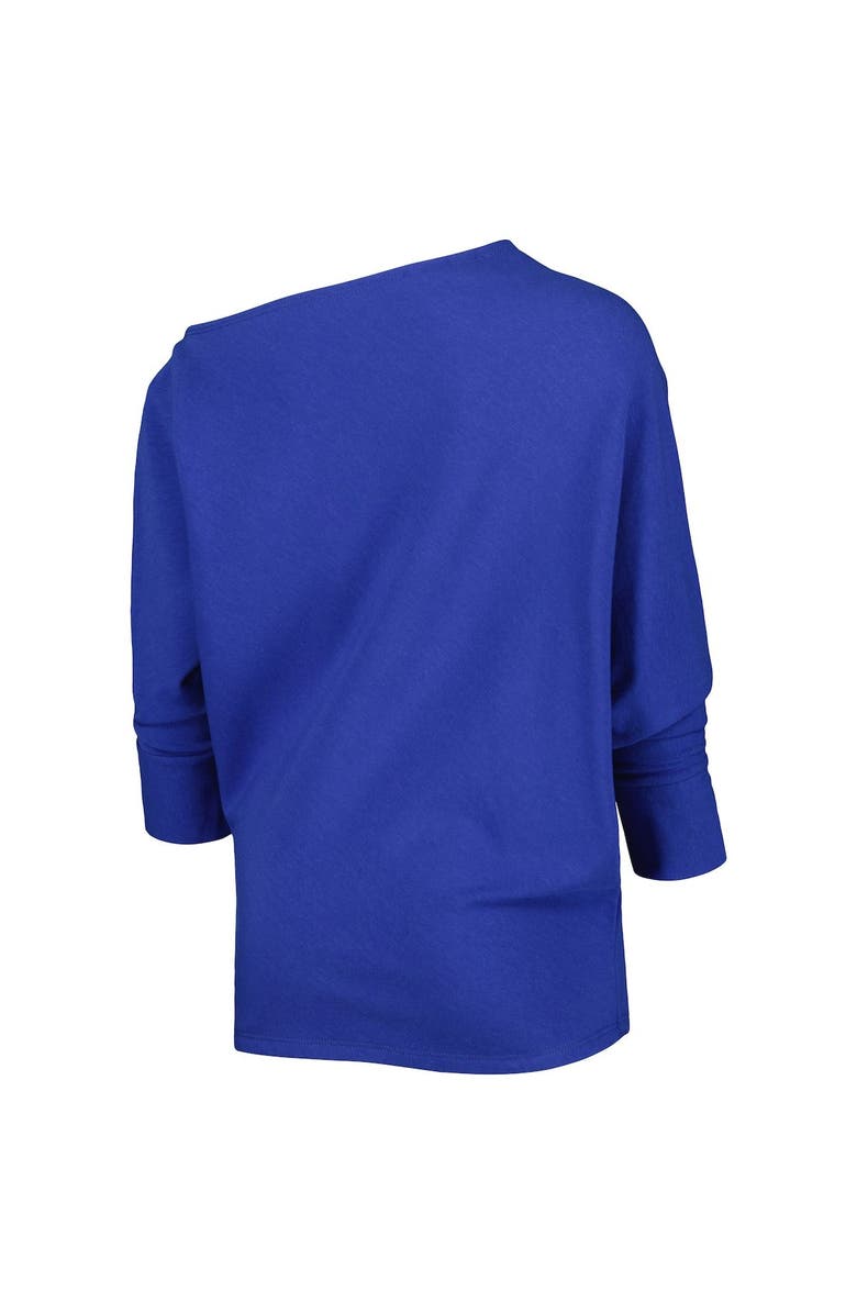 KIYA TOMLIN Women's KIYA TOMLIN Royal Buffalo Bills Twisted Tri-Blend Asymmetrical 3/4-Dolman Sleeve Sweatshirt, Alternate, color, 