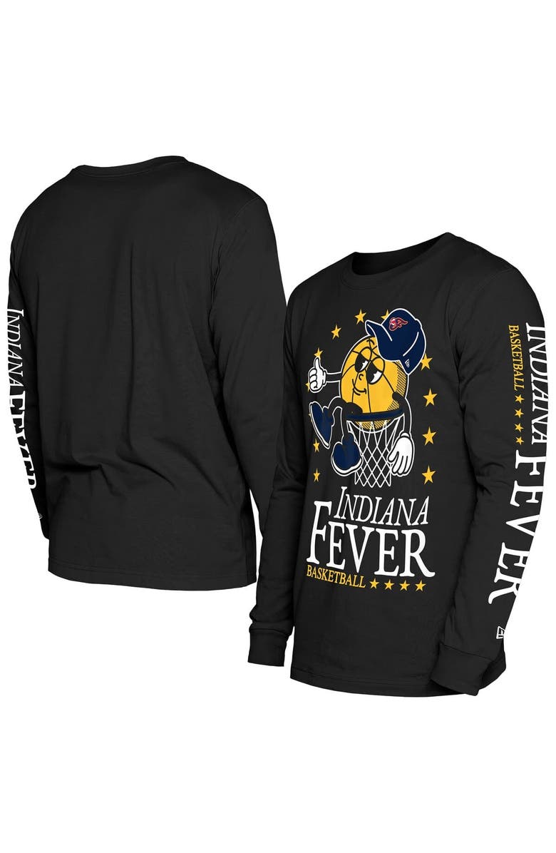 New Era Men's New Era Black Indiana Fever Old School Sport Long Sleeve T-Shirt, Alternate, color, 
