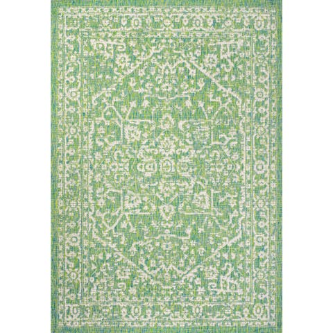 Malta Bohemian Medallion Textured Weave Indoor/Outdoor Area Rug