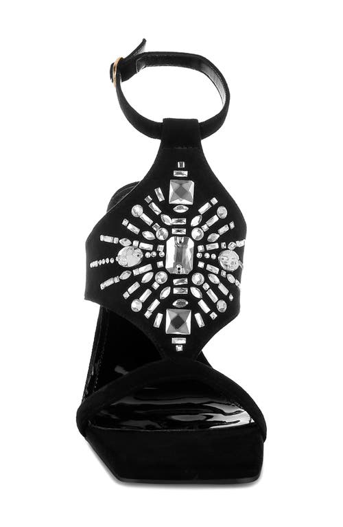 London Rag Warda Rhinestone Ankle Strap Sandal In Black