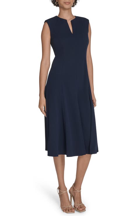Sleeveless A-Line Midi Dress