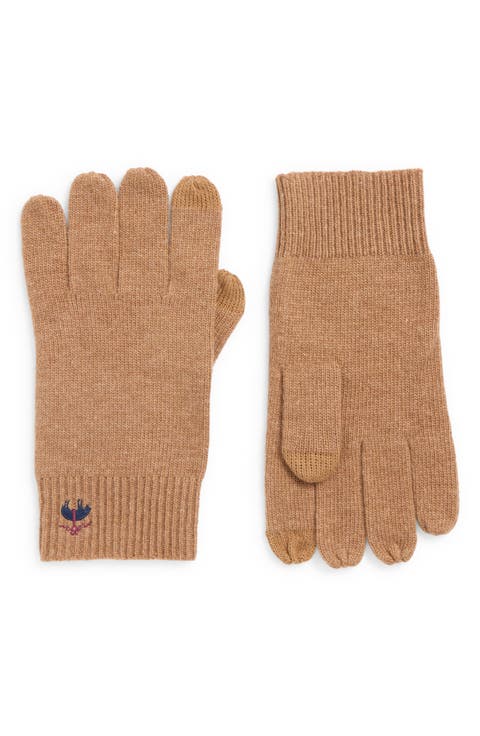Wool Blend Rib Knit Gloves