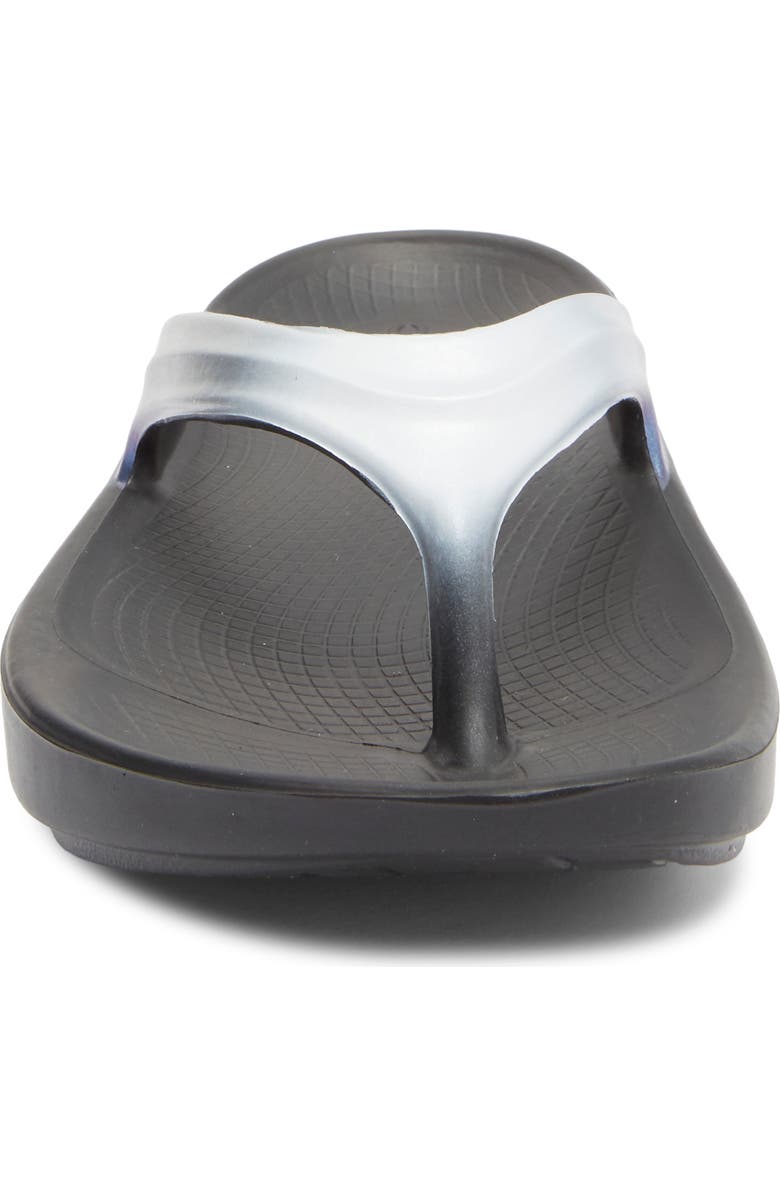 Oofos Oolala Luxe Flip Flop Sandal, Alternate, color, Black/ Frost