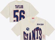 Mitchell & Ness Women's Mitchell & Ness Lawrence Taylor Cream New York Giants Retired Player Cropped Fashion Jersey