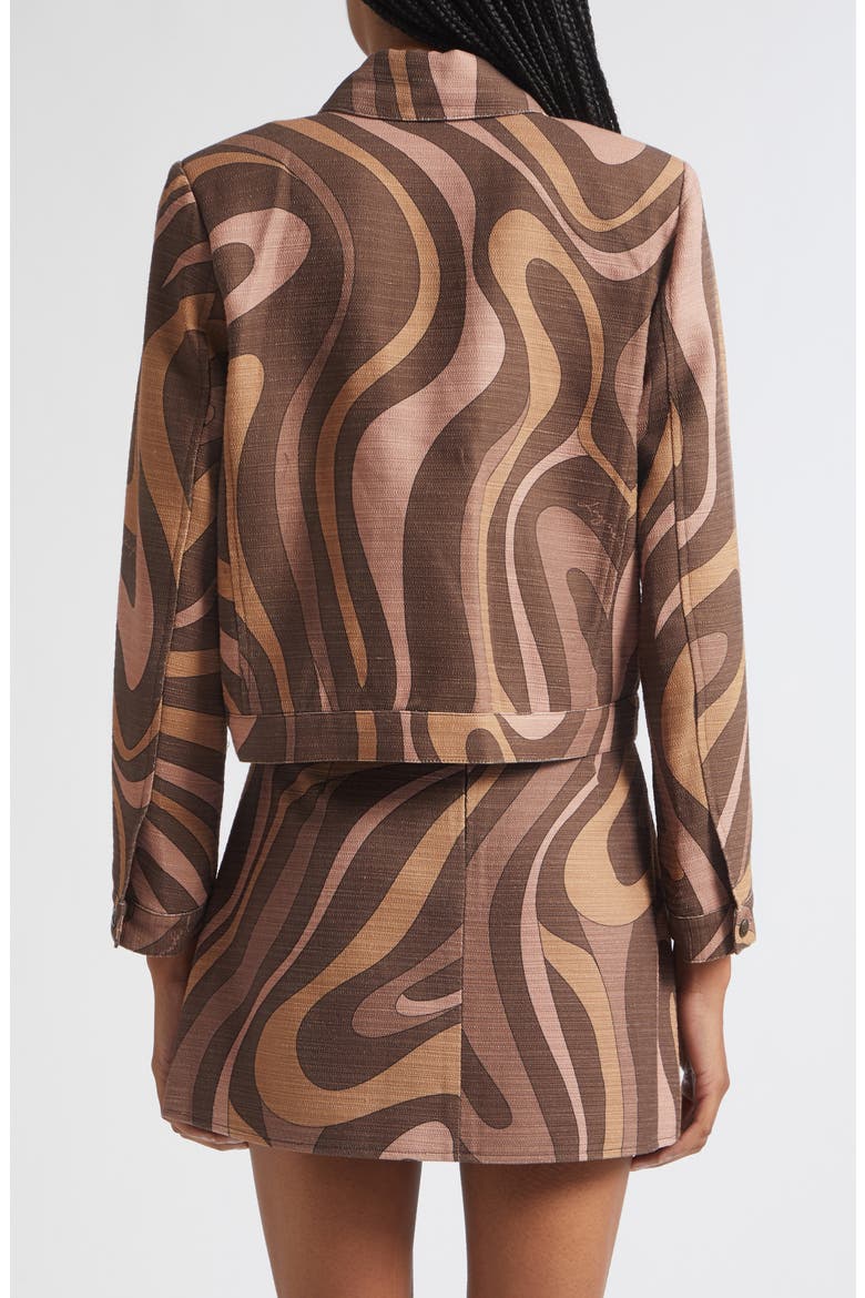 Nyx Abstract Crop Jacket, Alternate, color, SEPIA BROWN MULTI ABSTRACT