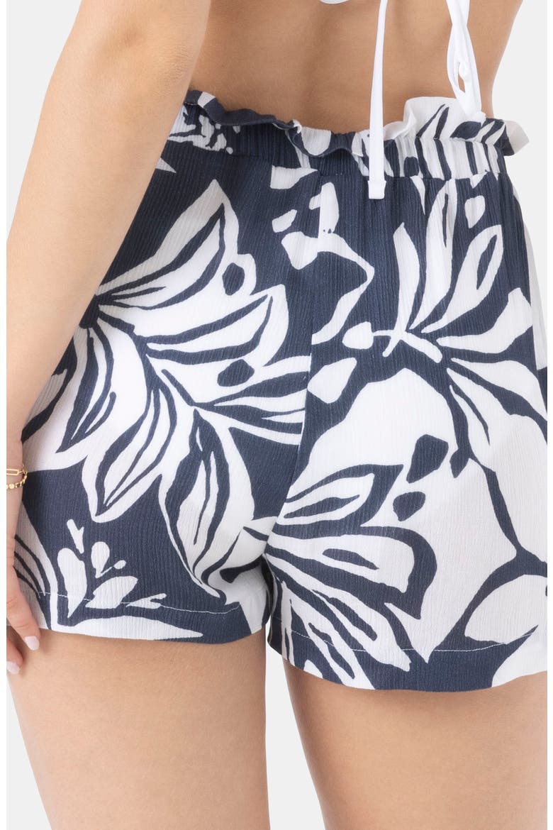 Oceanside Stoke Paperbag Cover-Up Shorts, Alternate, color, MOOD INDIGO
