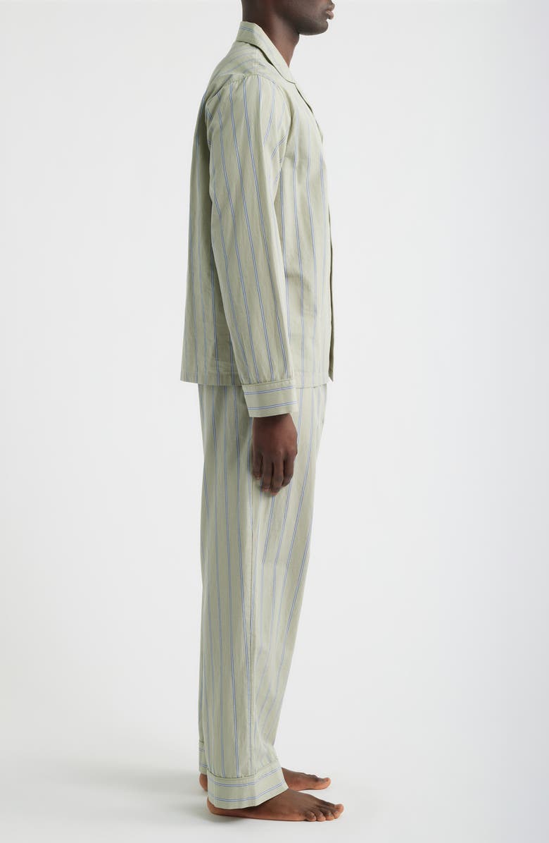 Nordstrom Stripe Woven Cotton Poplin Pajamas, Alternate, color, Green Seagrass Hip Stripe