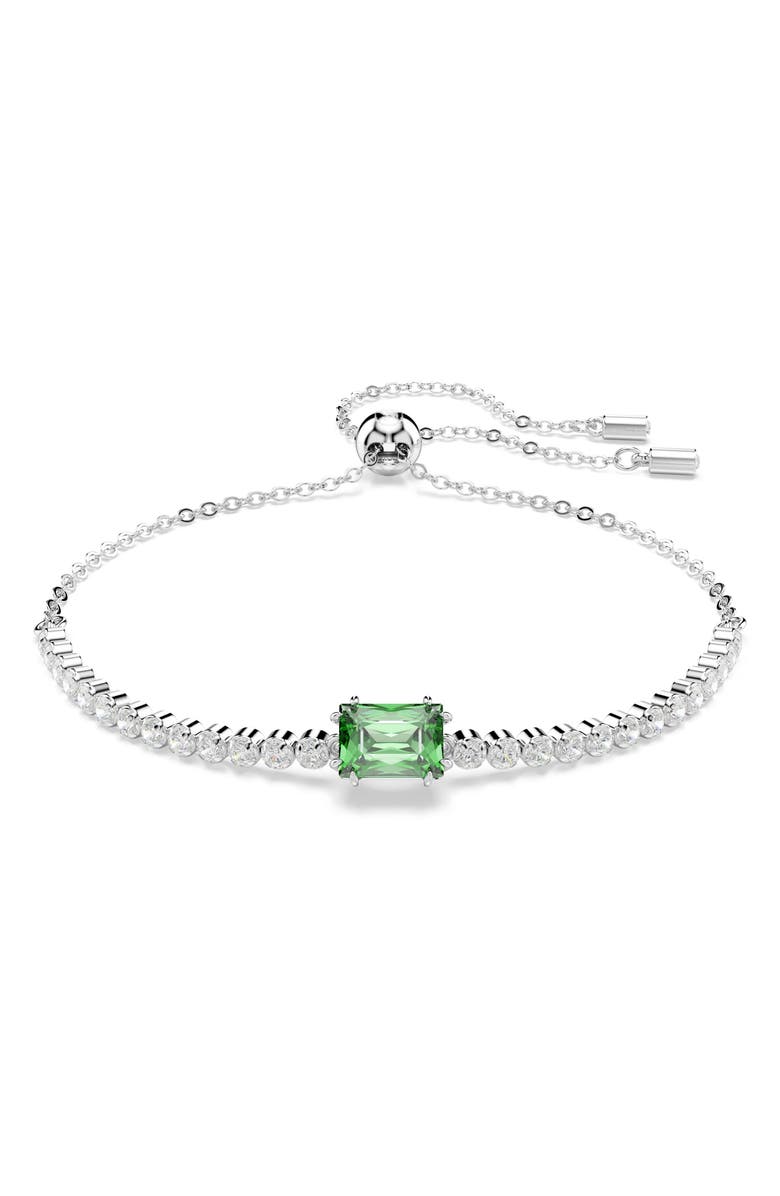 Swarovski Matrix Slider Bracelet, Main, color, Green