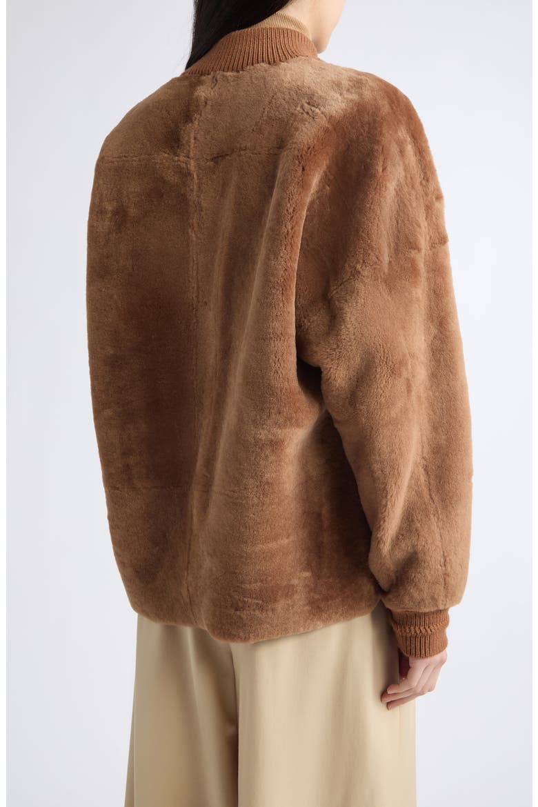 Reversible Genuine Shearling Bomber Jacket, Alternate, color, VICUNA