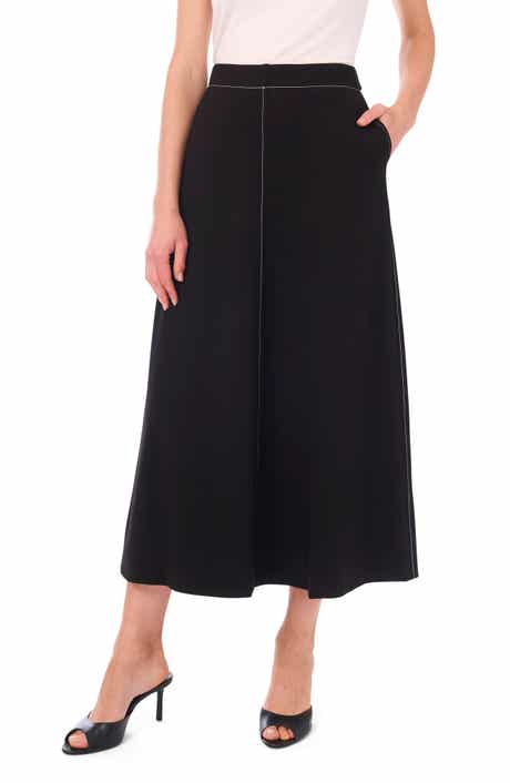 Vince Camuto Topstitch A-Line Maxi Skirt