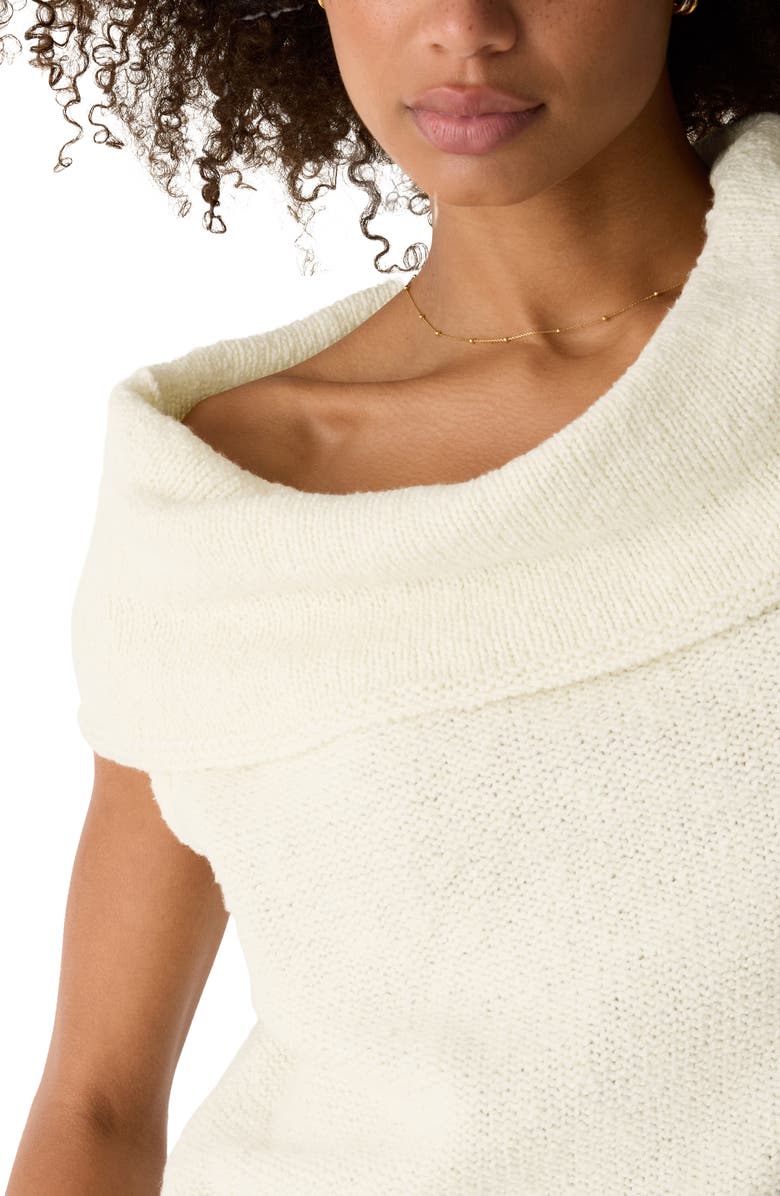Eileen Fisher Cowl Neck Organic Cotton Blend Sweater, Alternate, color, Ecru