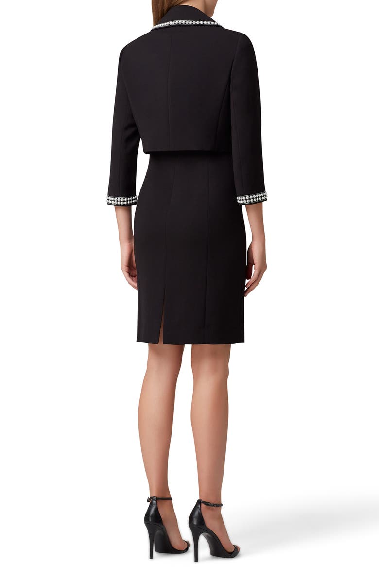 Tahari Imitation Pearl Jacket & Sheath Dress, Alternate, color,