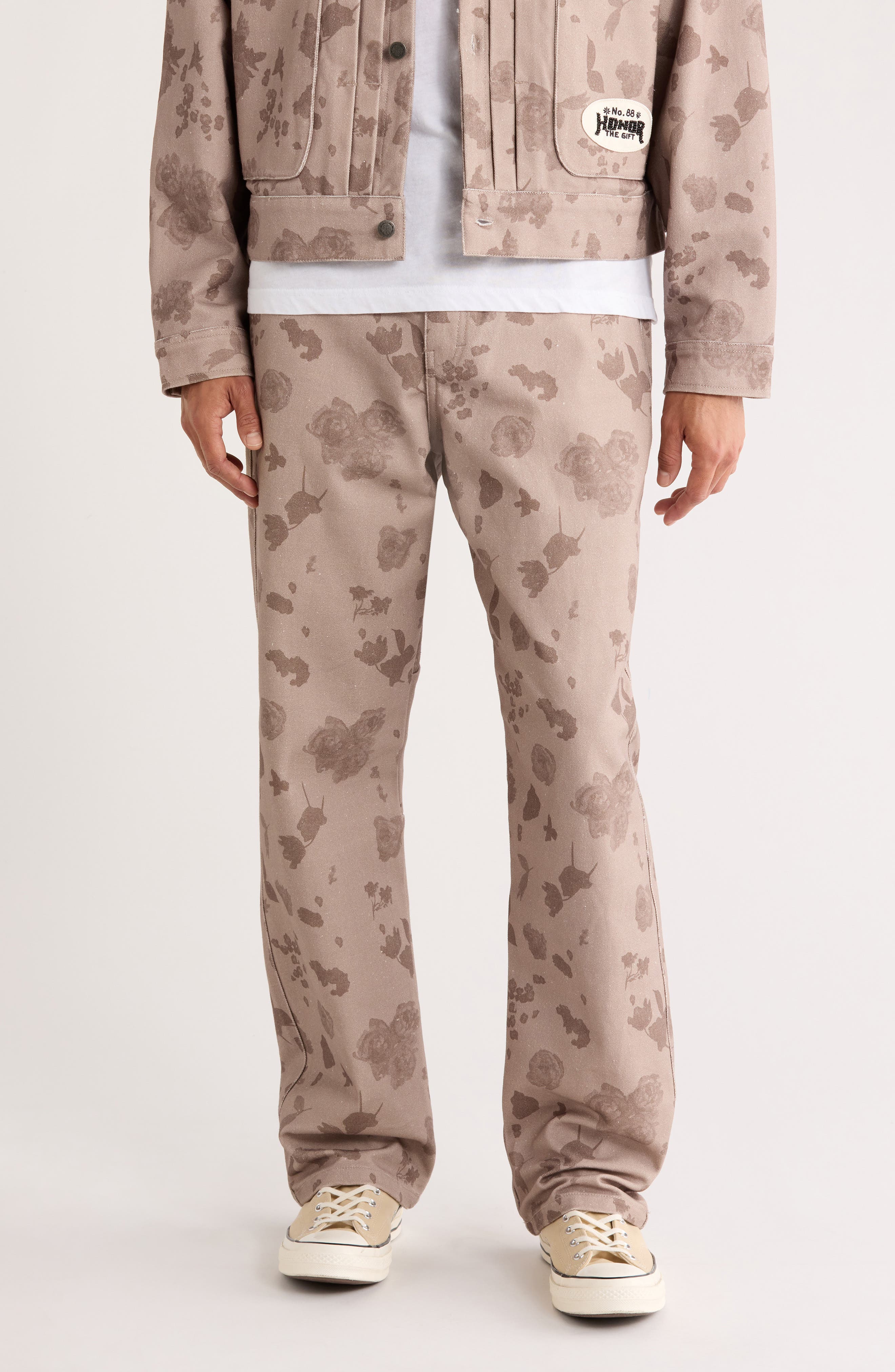 HONOR THE GIFT Tonal Floral Twill Pants
