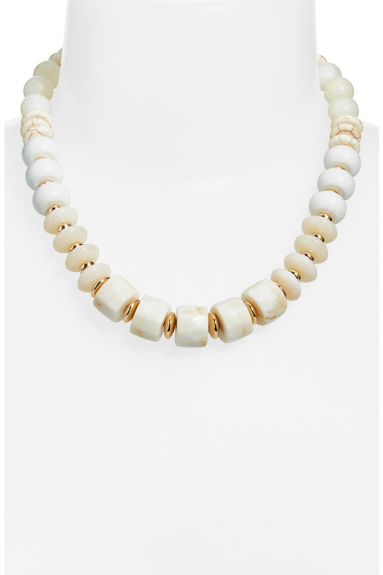 Mixed Beaded Necklace, Alternate, color, IVORY MULTI- GOLD