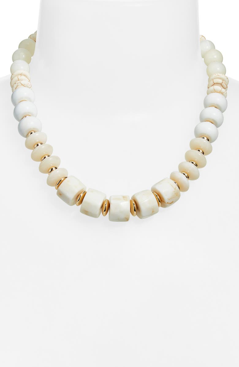 Nordstrom Mixed Beaded Necklace, Alternate, color, Ivory Multi- Gold